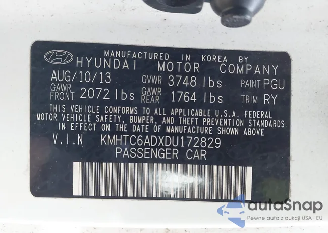 KMHTC6ADXDU172829: 44118622