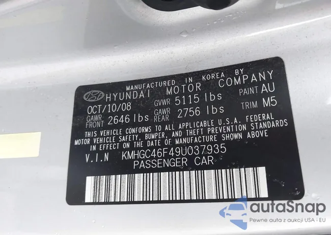 KMHGC46F49U037935: 44118627