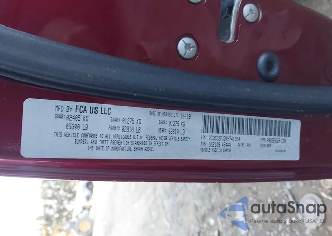 2C3CDZFJ3KH741154: 44118681