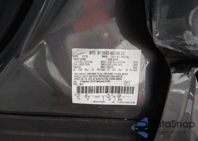 1FMSK7DH7MGA63181: 44118765