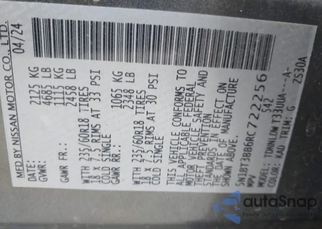 5N1BT3BB6RC722256: 44118967