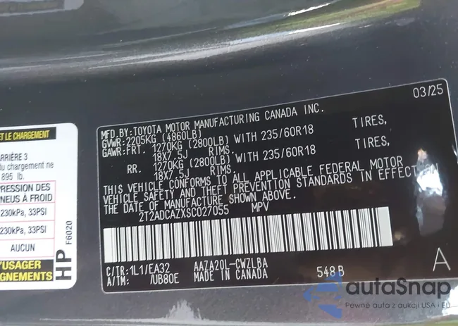 2T2ADCAZXSC027055: 44119079