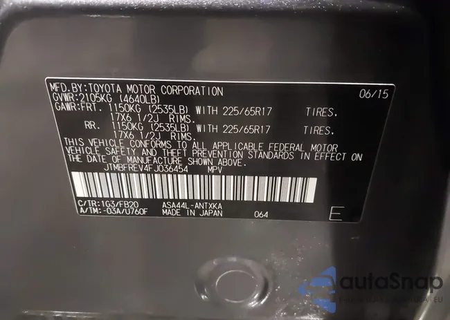 JTMBFREV4FJ036454: 44119082