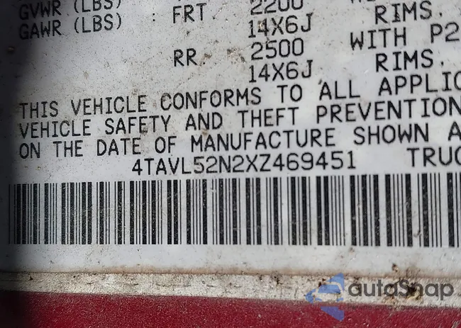 4TAVL52N2XZ469451: 44119085