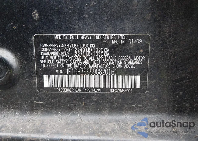JF1GH76659G820161: 44118150