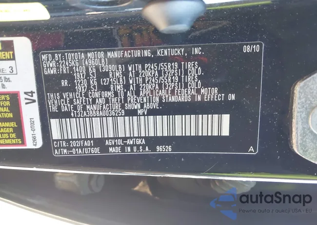 4T3ZA3BB8AU036259: 44118187