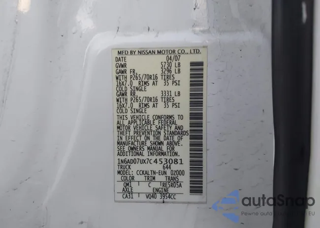 1N6AD07UX7C453081: 44118212