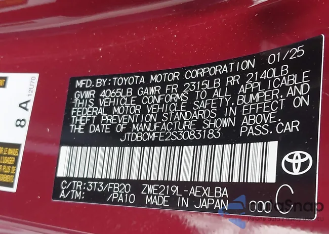 JTDBCMFE2S3083183: 44118305