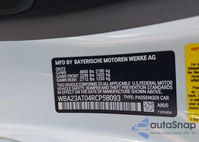 WBA23AT04RCP58093: 44118350