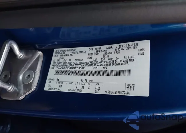 1FMCU9GD8HUE83882: 44118442