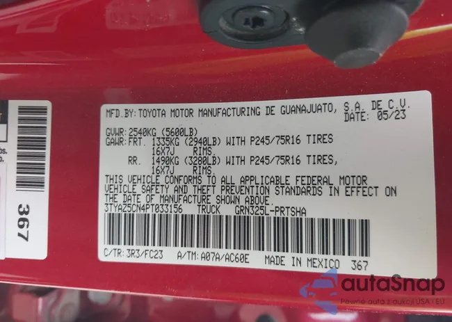 3TYAZ5CN4PT033156: 44119576