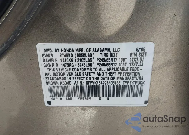 5FPYK16429B108168: 44119698