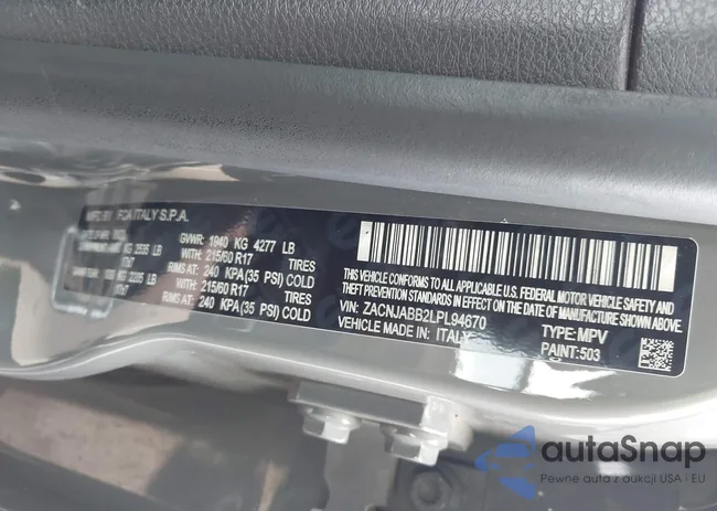 ZACNJABB2LPL94670: 44119702