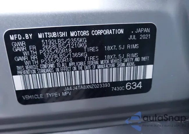 JA4J4TA8XNZ023393: 44119749