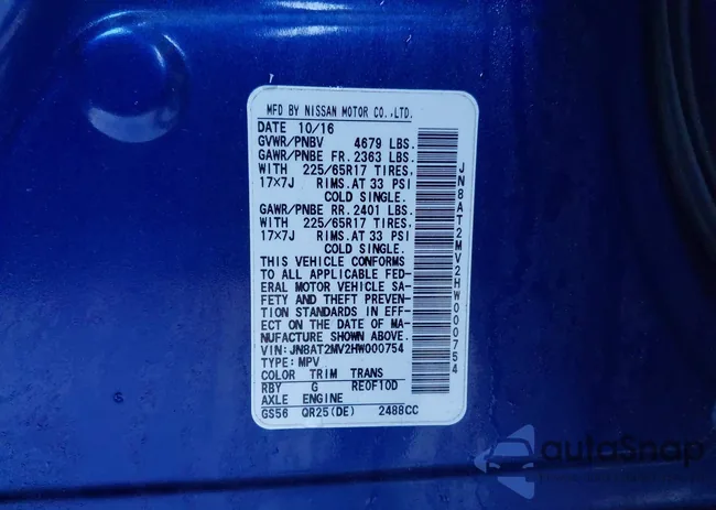 JN8AT2MV2HW000754: 44119816