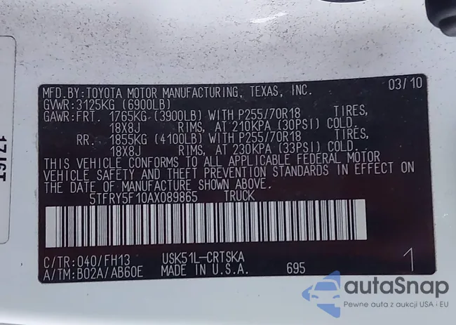 5TFRY5F10AX089865: 44119850