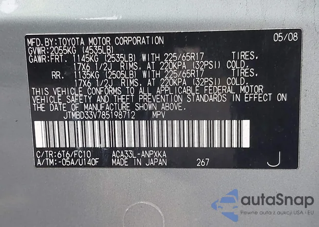 JTMBD33V785198712: 44119858