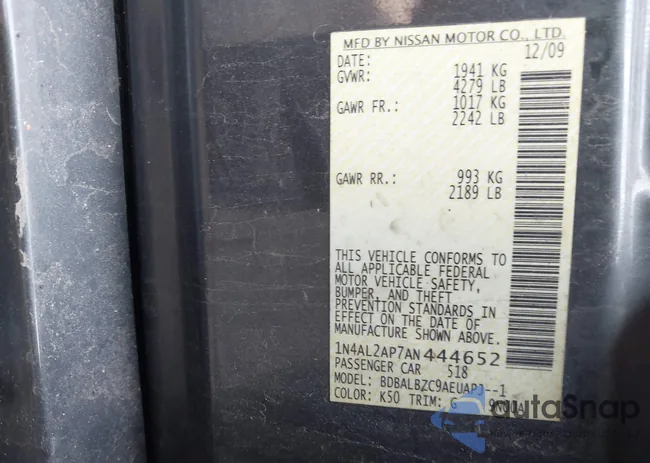 1N4AL2AP7AN444652: 44119865