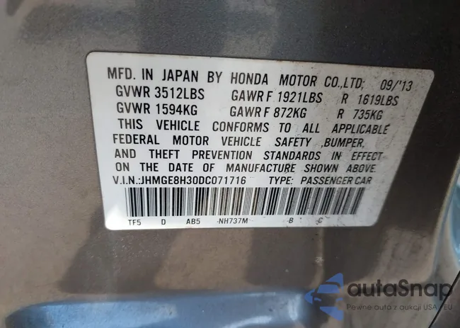 JHMGE8H30DC071716: 44119893