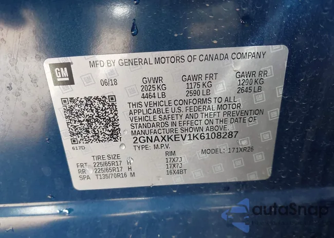 2GNAXKEV1K6108287: 44119908