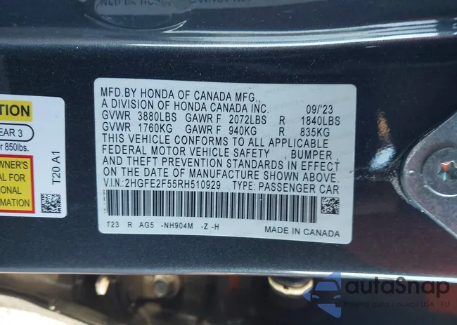 2HGFE2F55RH510929: 44119981