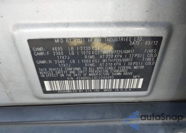 4S4BRDLC6C2280085: 44120025