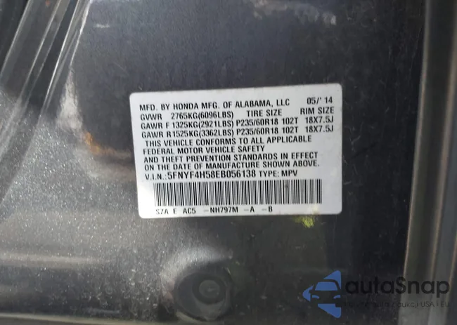 5FNYF4H58EB056138: 44120029