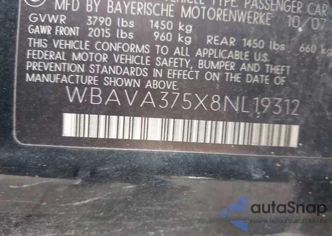 WBAVA375X8NL19312: 44120062