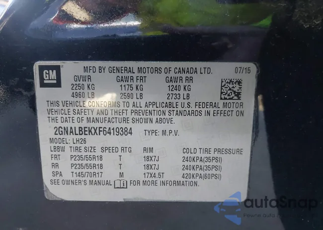 2GNALBEKXF6419384: 44120100