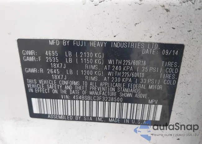 4S4BSBLC3F3238500: 44119150