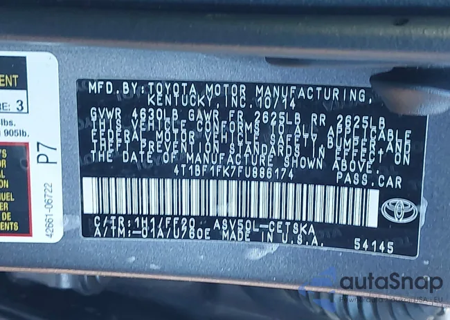 4T1BF1FK7FU886174: 44119155