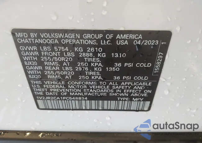 1V2JR2CA1PC548834: 44119217