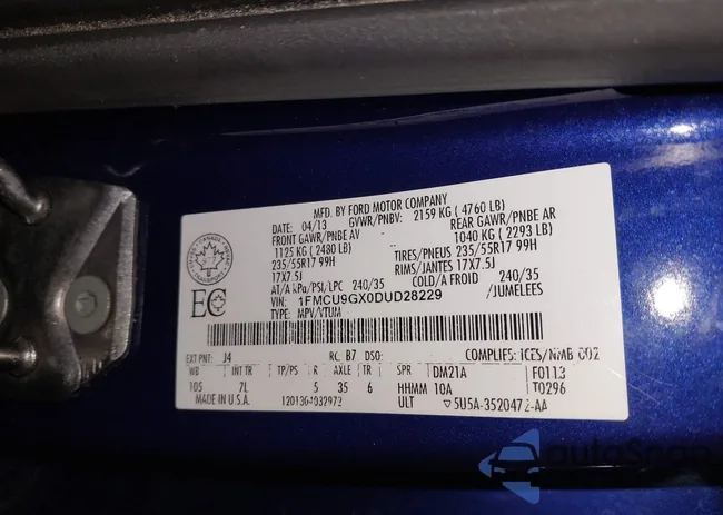 1FMCU9GX0DUD28229: 44119248