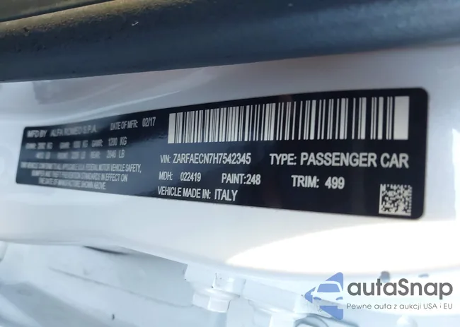 ZARFAECN7H7542345: 44119287