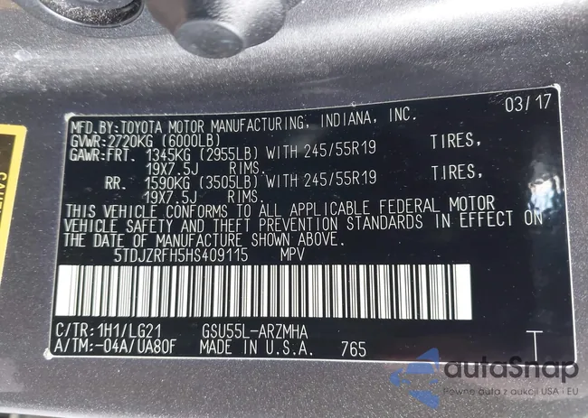 5TDJZRFH5HS409115: 44119307