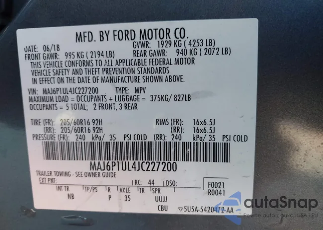 MAJ6P1UL4JC227200: 44119340