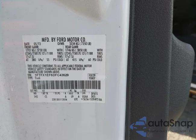 1FTFX1EF6DFC43629: 44119411