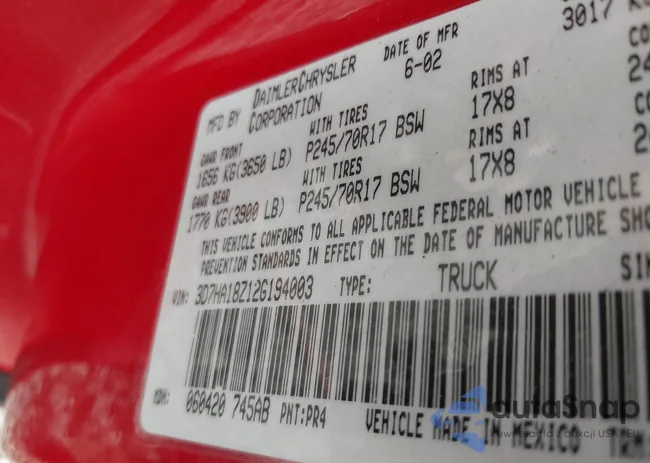 3D7HA18Z12G194003: 44120525