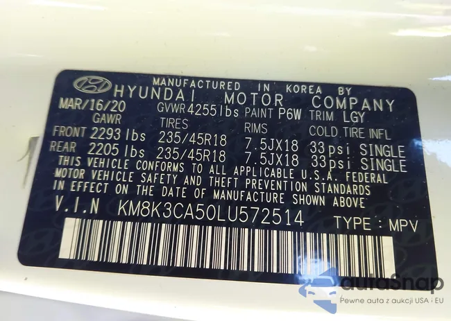 KM8K3CA50LU572514: 44120537