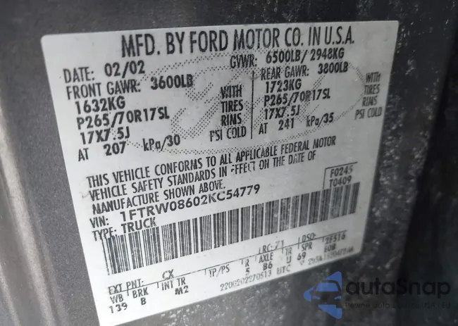 1FTRW08602KC54779: 44120551