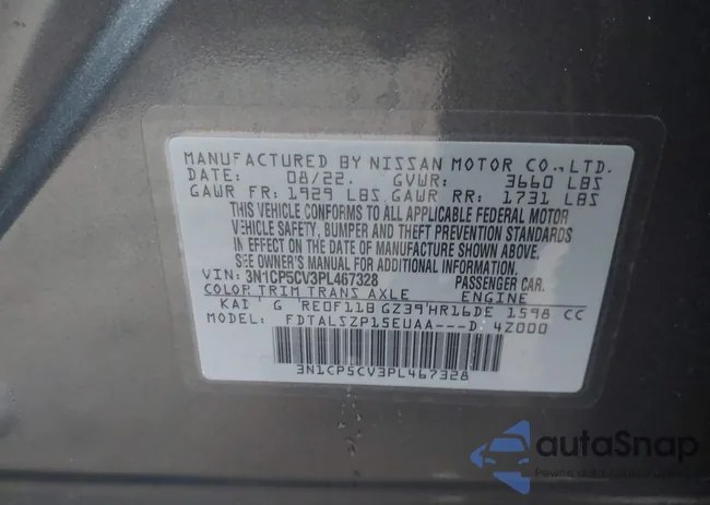 3N1CP5CV3PL467328: 44120582