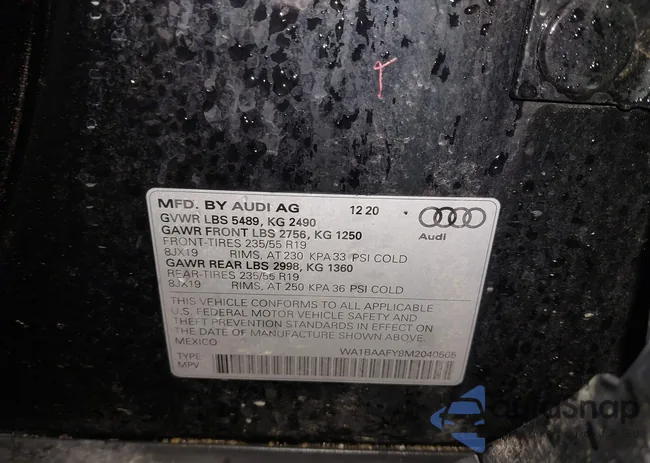 WA1BAAFY8M2040565: 44120600