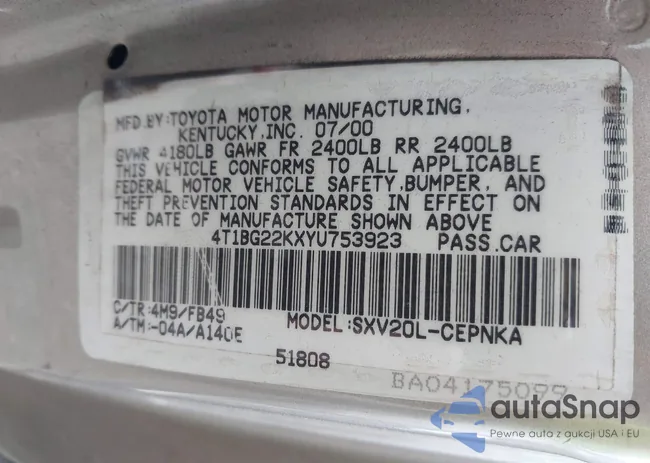 4T1BG22KXYU753923: 44120622