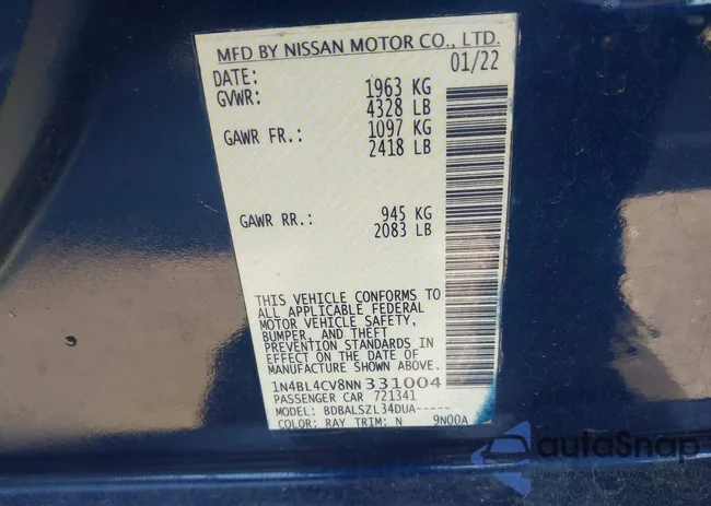 1N4BL4CV8NN331004: 44120624