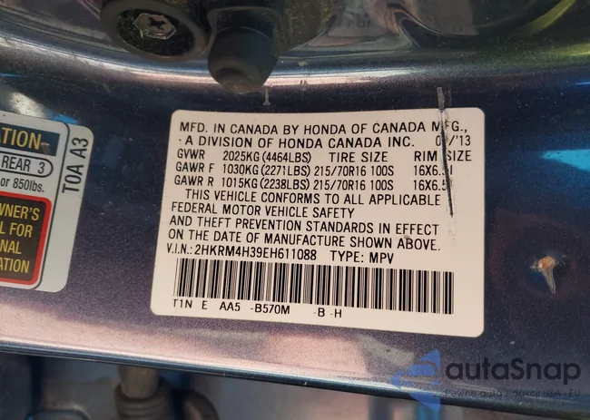 2HKRM4H39EH611088: 44120671