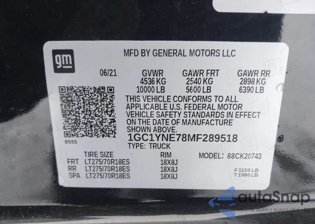 1GC1YNE78MF289518: 44120675