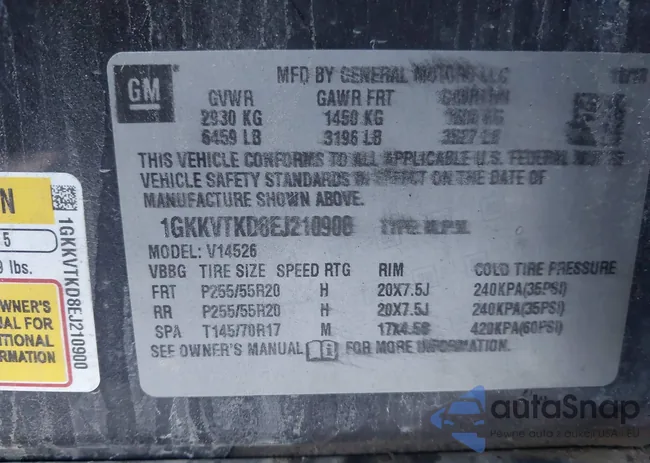 1GKKVTKD8EJ210900: 44120749