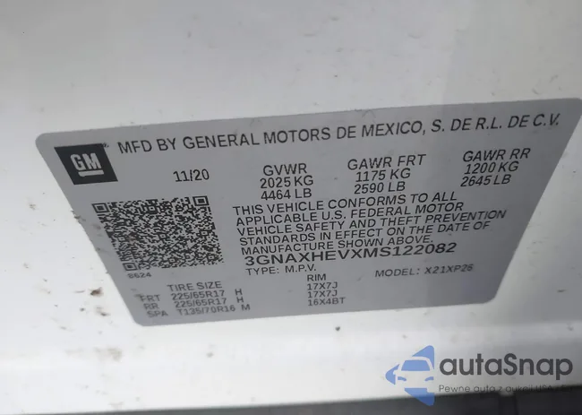 3GNAXHEVXMS122082: 44120756