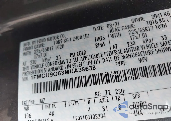 1FMCU9G63MUA38638: 44120763