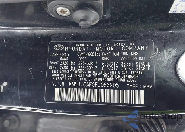 KM8JTCAF0FU063905: 44120777